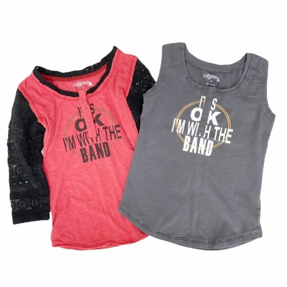 Jak & Peppar It's okay I'm With The Band Shirts Lot of 2 Sz 6/6X - Picture 8 of 8